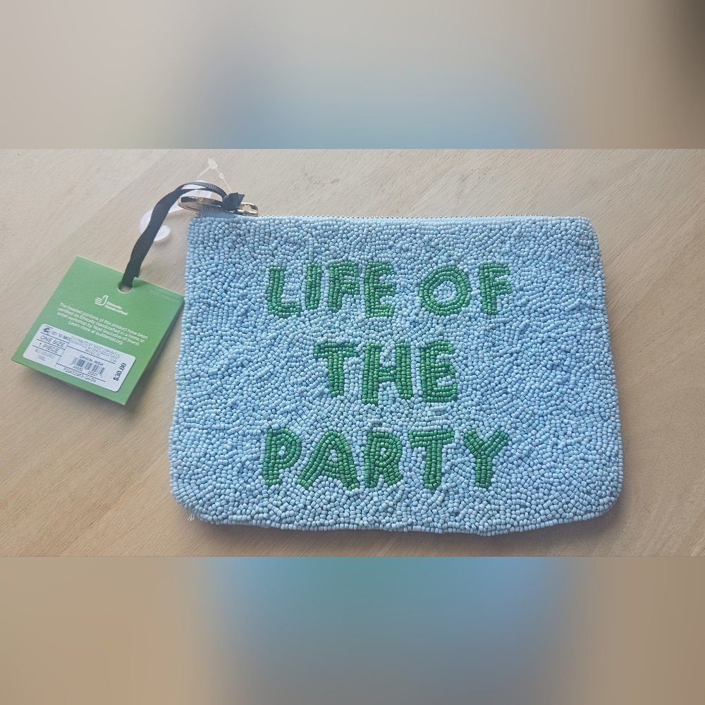 Kate Spade Blue Beaded Clutch